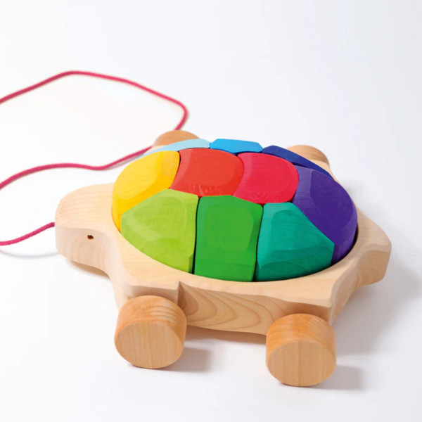 Grimm's Nachziehtier aus Holz, Regenbogen-Schildkröte