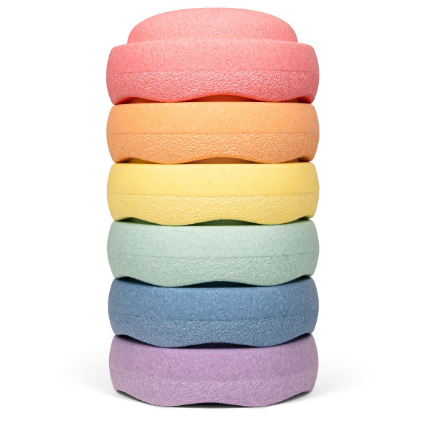 Stapelstein Set Rainbow Pastel 6 stuks