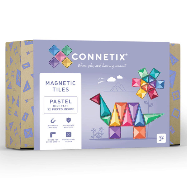 Connetix Magnetische Bouwstenen Pastel Mini Pack - 32 Stuks