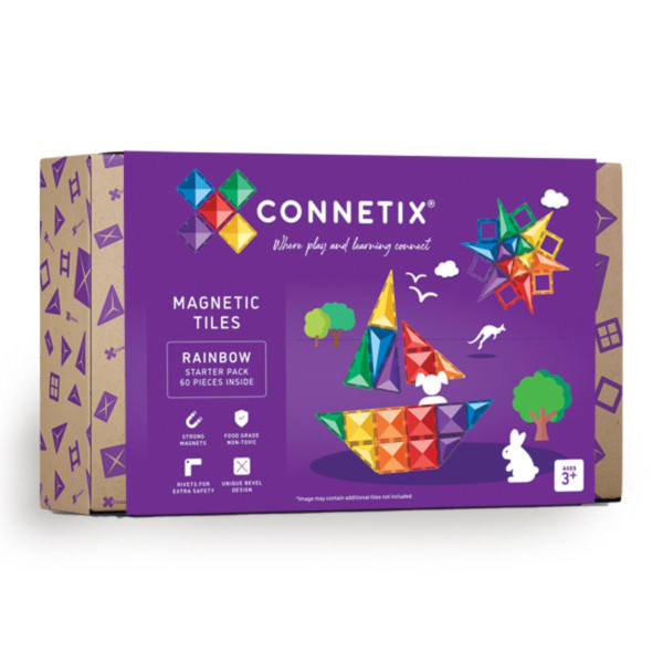 Connetix Magnetische Bouwstenen Rainbow Starterpakket - 60 Stuks