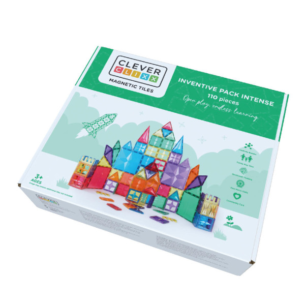 Cleverclixx Uitvindersset in Felle Kleuren – 110 Stuks Magnetische Bouwstenen