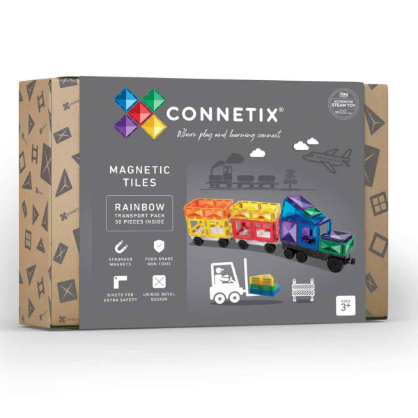 Connetix Magnetische Bouwstenen Regenboog - 50 Stuks - Transport