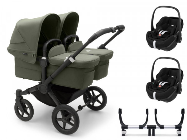 Bugaboo Donkey 5 Twin Wandelwagen Set 3 in 1 incl. Maxi Cosi Pebble 360 Pro2 i-Size Babyautostoeltje