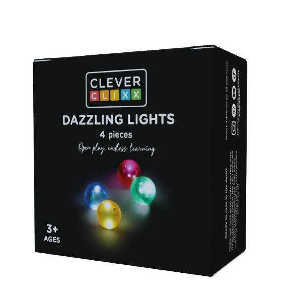 Cleverclixx Lichteffect Kogelset – 4 Magnetische Ballen voor Knikkerbanen