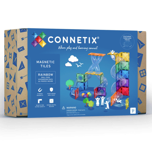 Connetix Magnetische Stenen/Ballenloop Regenboog Bouwset - 66 stuks