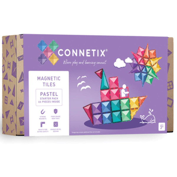 Connetix Magnetische Bouwstenen Pastel Starter Pack - 64 Stuks