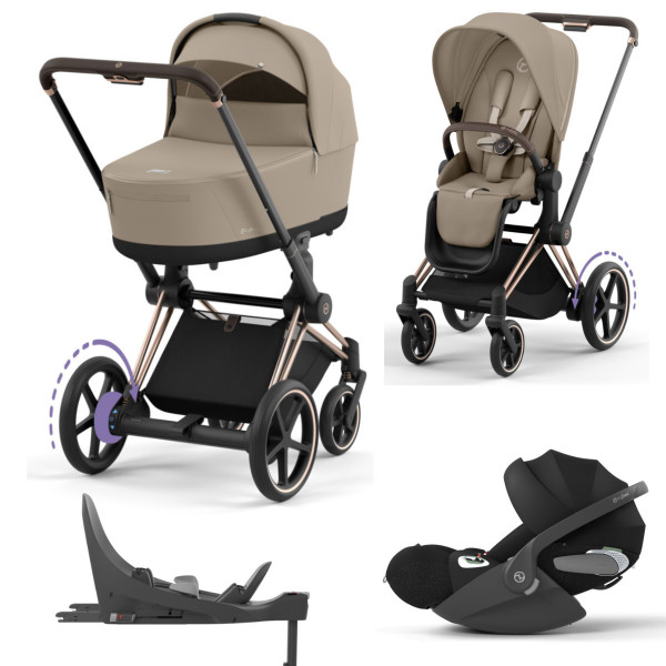 Cybex E-Priam Kinderwagenset 4 in 1 incl. Cybex Cloud T en Base T i-Size