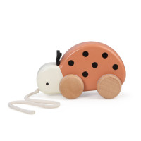 Sebra houten trekdier, Luca het lieveheersbeestje Sebra houten trekdier, Luca het lieveheersbeestje