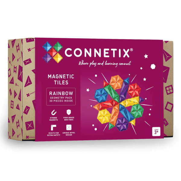 Connetix Magnetische Stenen Set - Regenboog Geometrie - 30 stuks