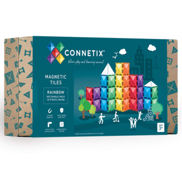 Connetix Magnetische Bouwstenen Rainbow Rectangle - 18 Stuks
