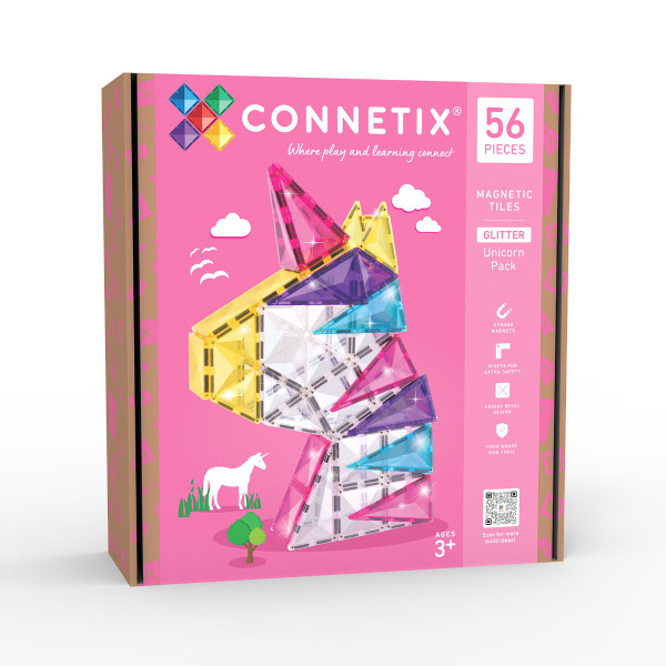 Connetix Magnetische Tegels Glitter Unicorn Pack – 56-delig