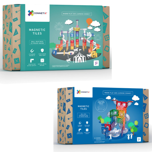 Connetix Magnetische Bouwstenen Regenboog Set – Knikkerbaan & Uitbreidingsset - 158 Stuks