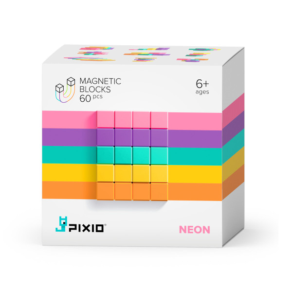 PIXIO Magnetische Bouwstenen Abstract Neon 60 stuks